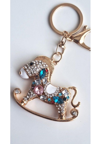 Lüks Hediyelik Zirkon Taşlı At Anahtarlık & Çanta Süsü 11 cm modelleri