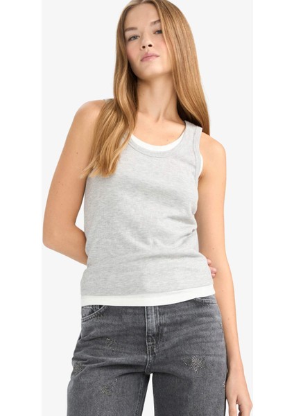 Regular Fit V Yaka Fitilli Kaşkorse Atlet G3012AX25AU