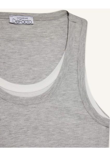 Regular Fit V Yaka Fitilli Kaşkorse Atlet G3012AX25AU