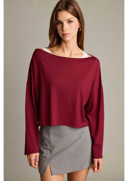 Regular Fit Kayık Yaka Modal Sweatshirt G3333AX25WN