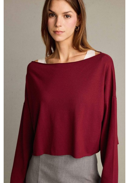 Regular Fit Kayık Yaka Modal Sweatshirt G3333AX25WN fırsatları