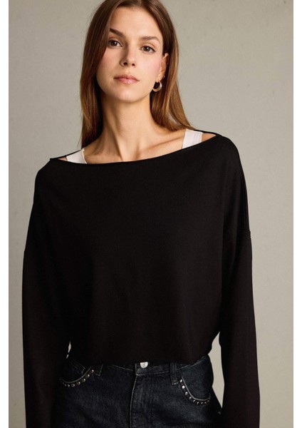 Regular Fit Kayık Yaka Modal Sweatshirt G3333AX25WN modelleri