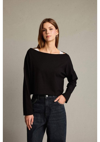 Regular Fit Kayık Yaka Modal Sweatshirt G3333AX25WN fırsatları