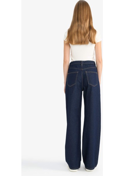 Wide Leg Normal Bel Düz Paça Uzun Jean Pantolon E9113AX25AU