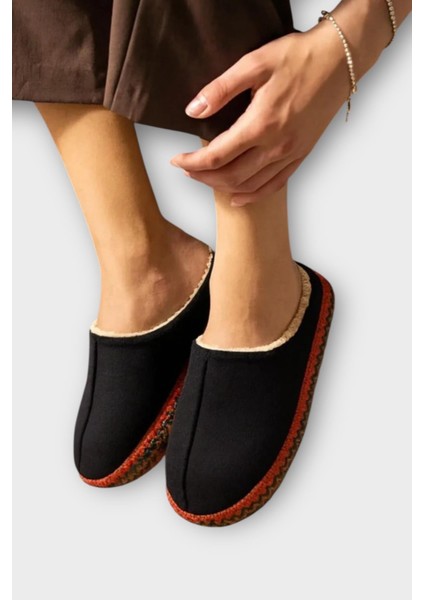 Nakışlı Içi Tüylü Yüksek Tabanlı Çeyiz Bohça Kadın Ev Terliği Siyah fiyatları