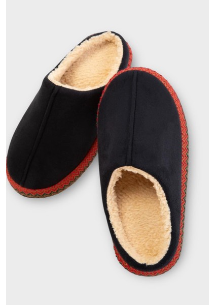 Nakışlı Içi Tüylü Yüksek Tabanlı Çeyiz Bohça Kadın Ev Terliği Siyah modelleri