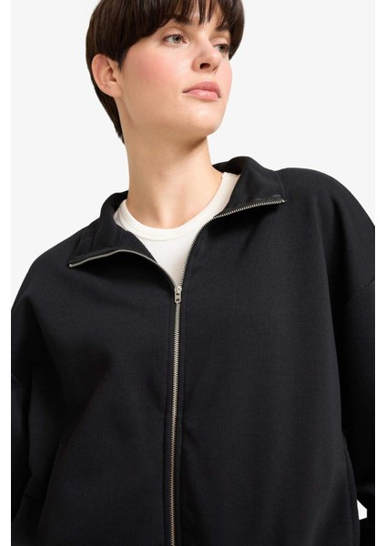 Regular Fit Basic Düz Fermuarlı Hırka F7107AX25AU