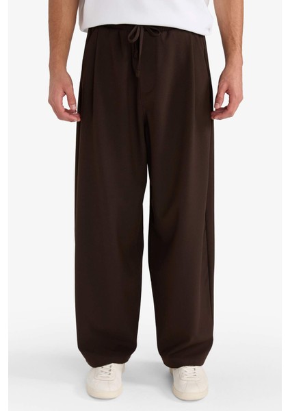 Barrel Fit Geniş Düz Paça Cepli Pantolon F7975AX25AU