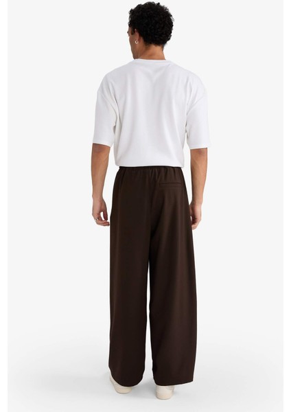 Barrel Fit Geniş Düz Paça Cepli Pantolon F7975AX25AU