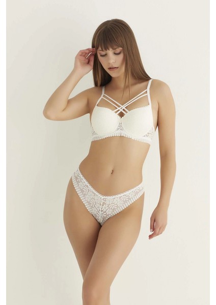Ekru Destekli Çift Çapraz Dantelli Sütyen Takımı 4307 fırsatları