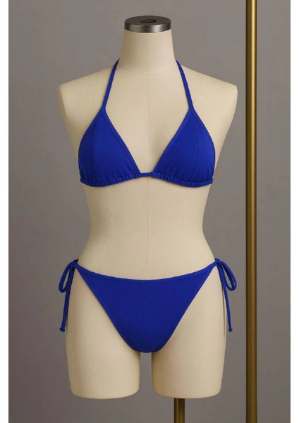 Marsilyan- Kadın Mavi Yandan ve Boyundan Bağlamalı Bikini Mayo Takımı fiyatları