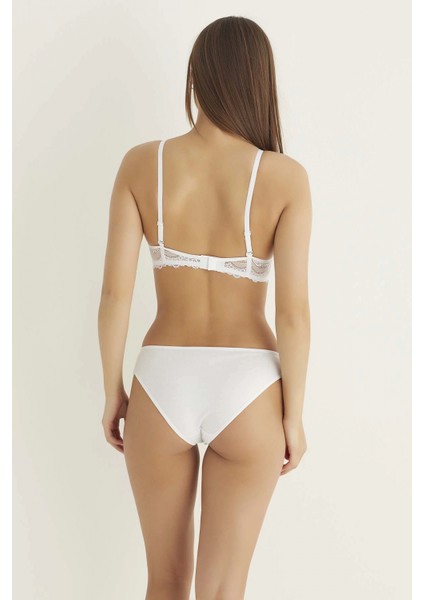 Beyaz Destekli Çift Çapraz Dantelli Sütyen Takımı 4307 modelleri