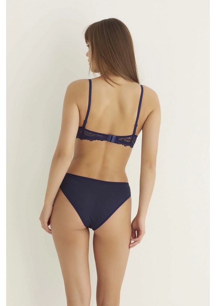 Lacivert Destekli Slip Külotlu Dantelli Sütyen Takımı 4007 fiyatları