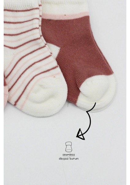 Bistyle 3'lü Penye Kız Soket Çorap 10112 Pudra modelleri