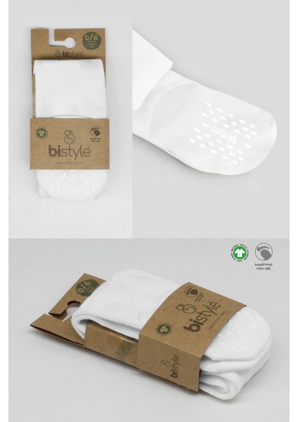 Bistyle Penye Kaymaz Külotlu Çorap 50109 Beyaz