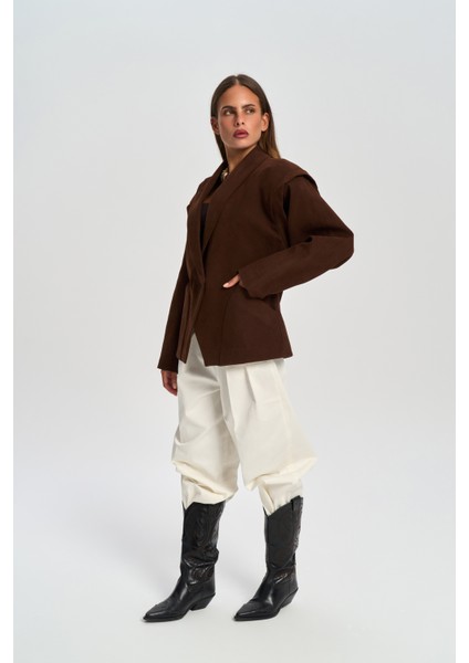 Bronte Omuz Detaylı Kahve Blazer modelleri