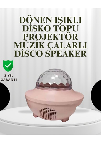 Sesle Etkileşimli Yıldız Projektörlü Gece Lambası – Bluetooth Hoparlörlü, USB Girişli, D�