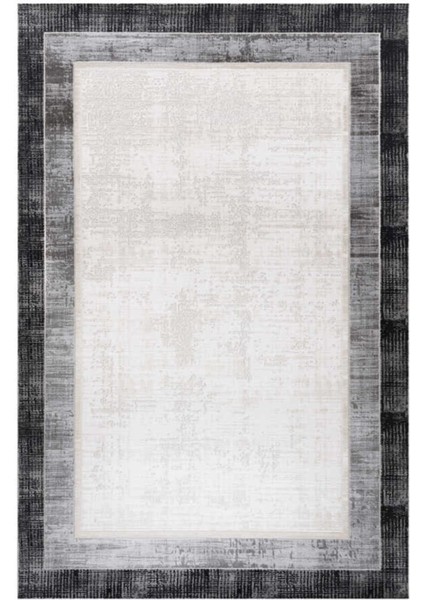 Vento Siyah Fildişi Halı Yumuşak Oturma Odası Salon Çocuk Odası Mutfak Halısı P1202