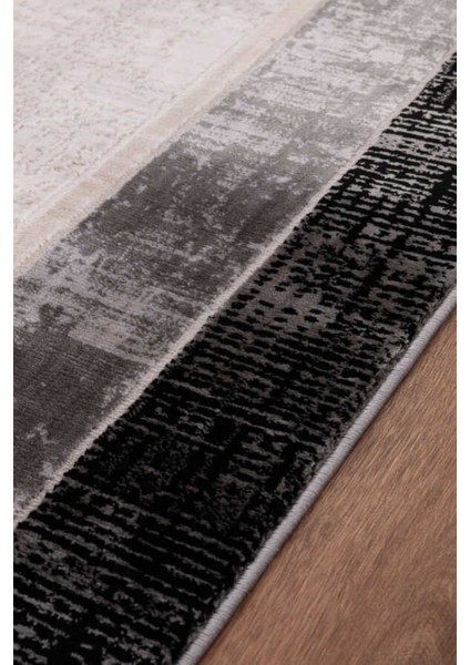 Vento Siyah Fildişi Halı Yumuşak Oturma Odası Salon Çocuk Odası Mutfak Halısı P1202 modelleri