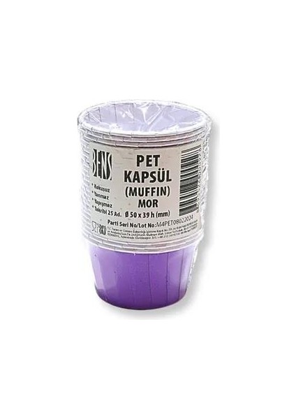 Kek Kağıdı Kapsül Pet Mor 25 Li