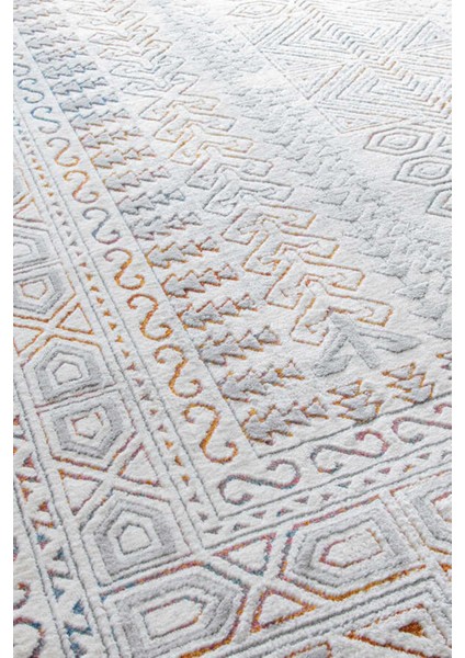 Luzia Beyaz Mavi Halı Yumuşak Oturma Odası Salon Çocuk Odası Mutfak Halısı M0148