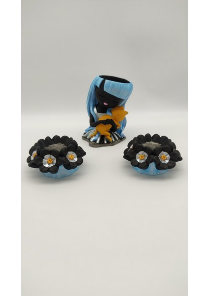 Kedili Masal Kız ve Tealıght Mumluk Set