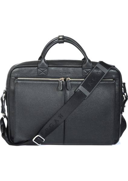 Siyah Hakiki Deri Unisex Laptop Çantası - S1LC00002897-A41