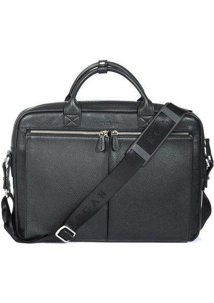 Siyah Hakiki Deri Unisex Laptop Çantası - S1LC00002897-A41