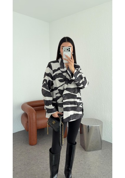 Zebra Saten Ceket