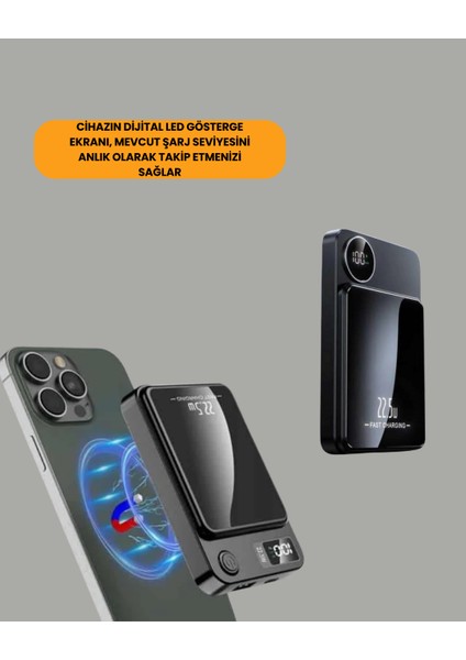 Manyetik ve Hızlı Kablosuz Şarj Güç Bankası Powerbank indirimleri