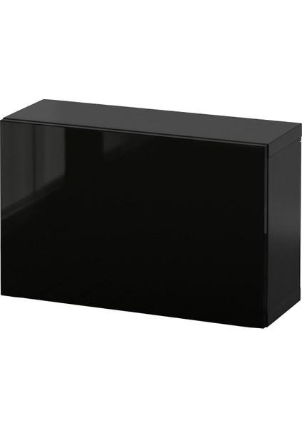 Duvar Dolabı, Venge-Parlak Cila-Siyah, 60X22X38 Cm, Selsvıken