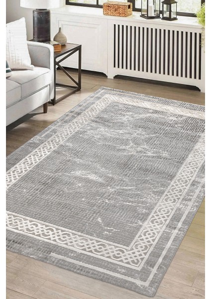 Velora Gri Halı Yumuşak Oturma Odası Salon Çocuk Odası Mutfak Halısı J0064