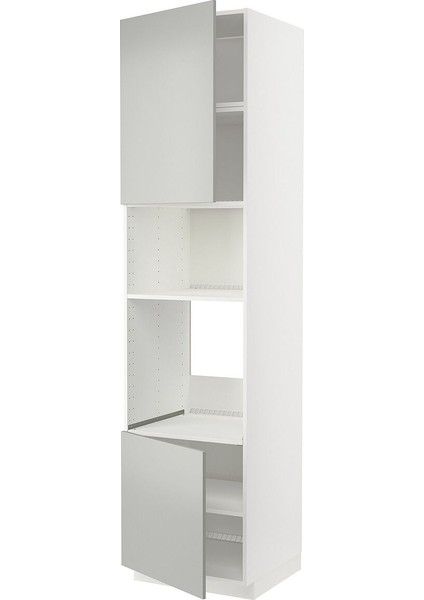 Fırın-Mikrodalga Fırın Boy Dolabı, Havstorp Açık Gri, 60X60X240 cm