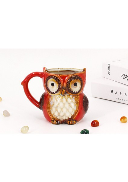 Kuş Baykuş Fincan Seramik Süsleme Ofis Yaratıcı Su Dağı Çift Fincan Kur (Yurt Dışından)