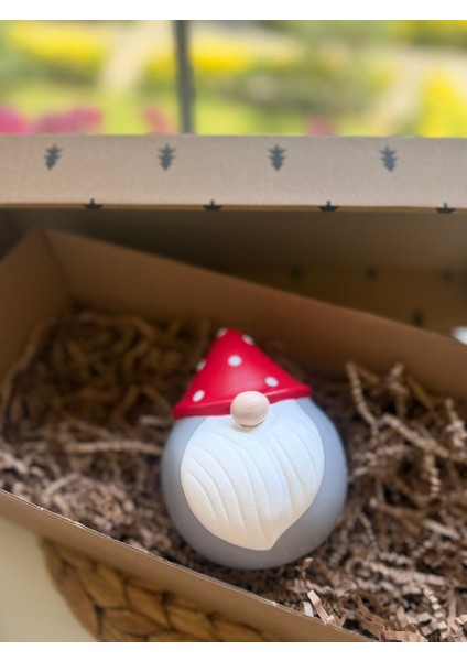 Seramik Dekoratif Kırmızı Gri Burnuk Cüce