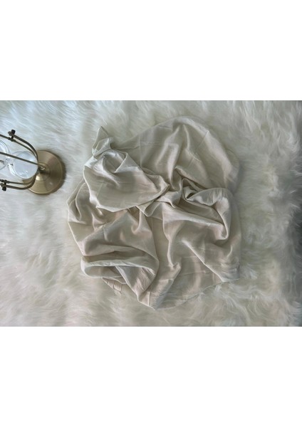 Vavscarfs Bambu Kraş Eşarp Hijab Kraş Eşarp Krem