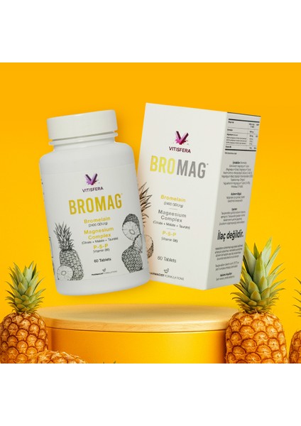 BroMag Bromelain Magnezyum Kompleks - Vitamin B6 60 Tablet modelleri