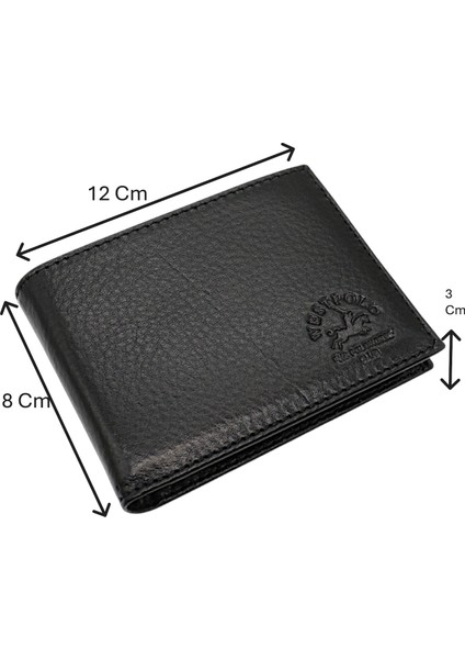 Hakiki Deri Bozuk Para ve Bol Kart Bölmeli Ekstra Kartlıklı Erkek Cüzdanı - Siyah