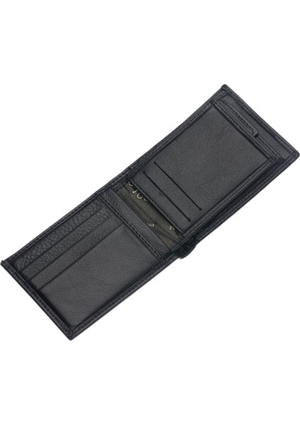 Hakiki Deri Bozuk Para ve Bol Kart Bölmeli Ekstra Kartlıklı Erkek Cüzdanı - Siyah fırsatları