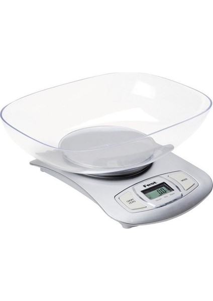 Beyaz Geniş Kefeli Mutfak Terazisi, 1 gr Hassasiyet, 5 kg Kapasite