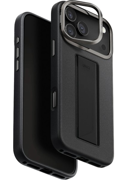 Iphone 17 Pro Max Kılıf Heldro Vegan Deri Kapak Kamera Standlı Kapak Flexgrip™ Kolay Tutma Bandı