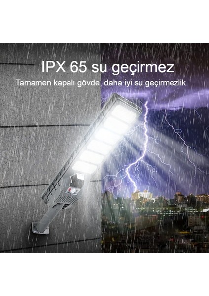 600W Güneş Enerjili Dış Mekan Lamba IP65 Su Geçirmez Uzaktan Kumandalı Ultra Parlak LED Aydınlatma