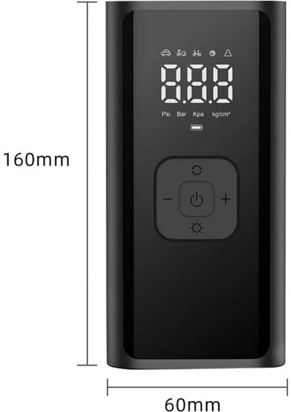 A7744 Dijital LCD Ekranlı 4500 MAH Hava Kompresörü / Powerbank Özellikli Şişirme Pompası modelleri