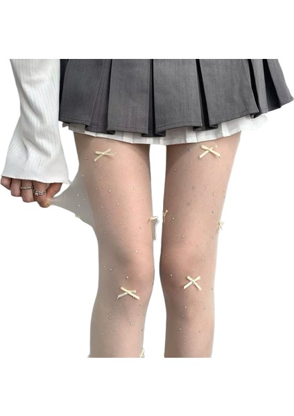 Parlayan Yaldızlı Hayvan Desenli Ipek Çorap (Yurt Dışından)