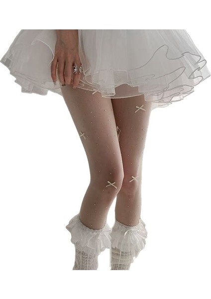 Parlayan Yaldızlı Hayvan Desenli Ipek Çorap (Yurt Dışından)