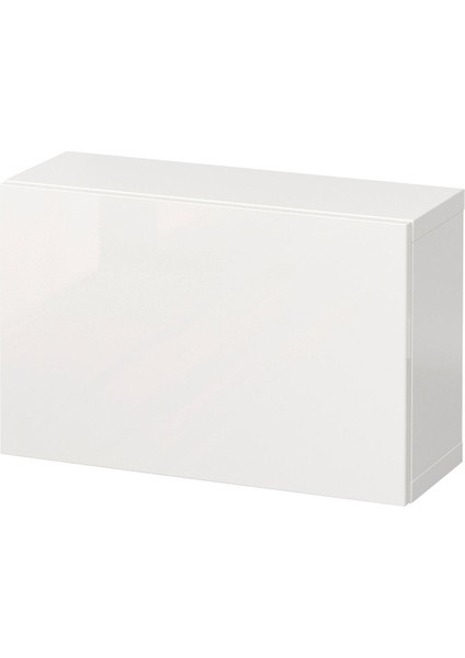 Duvar Dolabı, Parlak Cila-Beyaz, 60X22X38 Cm, Selsvıken