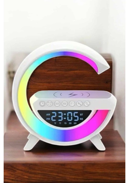 Bluetooth Hoparlör 15W Kablosuz Hızlı Şarj LED Gece Lambası indirimleri