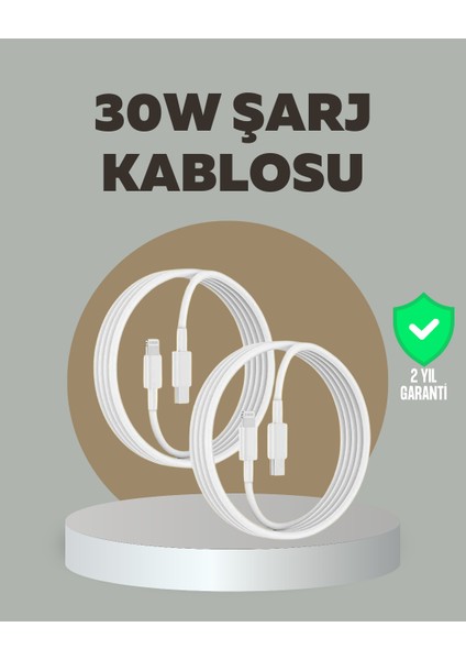 iPhone iPad Airpods Uyumlu 30W Type-C To Lightning Kablo
