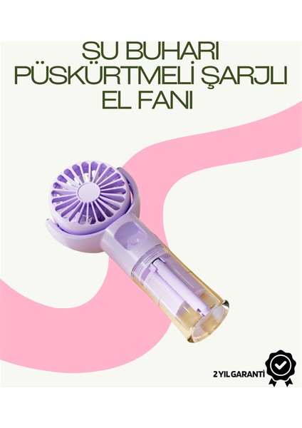Dönen Su Sisli El Fanı – 4 Kademeli Rüzgar, Şeffaf Su Haznesi, Sessiz Çalışma