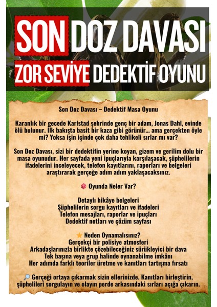 Son Doz Davası - Dava Çözme Oyunu - Zor Seviye Dedektif Oyunu Suçluyu Bulma, Cinayet Çözme Oyunu fiyatları